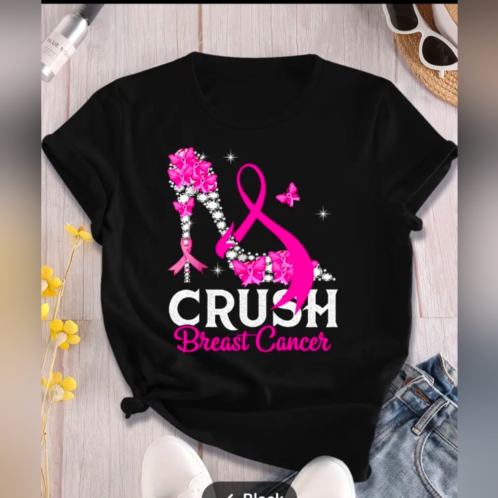 Breast Cancer Awareness T- Shirt Women's Pink Ribbon Size Small - Picture 3 of 7